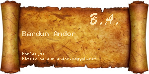 Bardun Andor névjegykártya