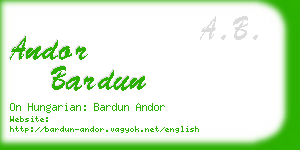 andor bardun business card